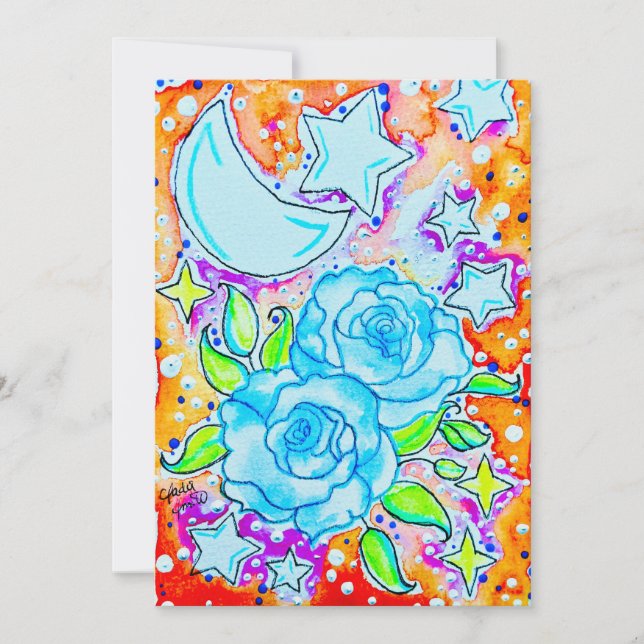 Blue Roses Note Card (Front)