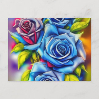 Blue Roses Postcard