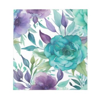 Blue Roses Purple Watercolor Blooms 