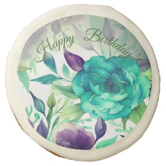 Blue Roses Purple Watercolor Blooms 