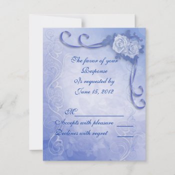Blue Roses Response Card With Meal Choices Rsvp by Irisangel at Zazzle
