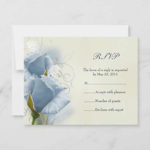 Blue Roses RSVP Card