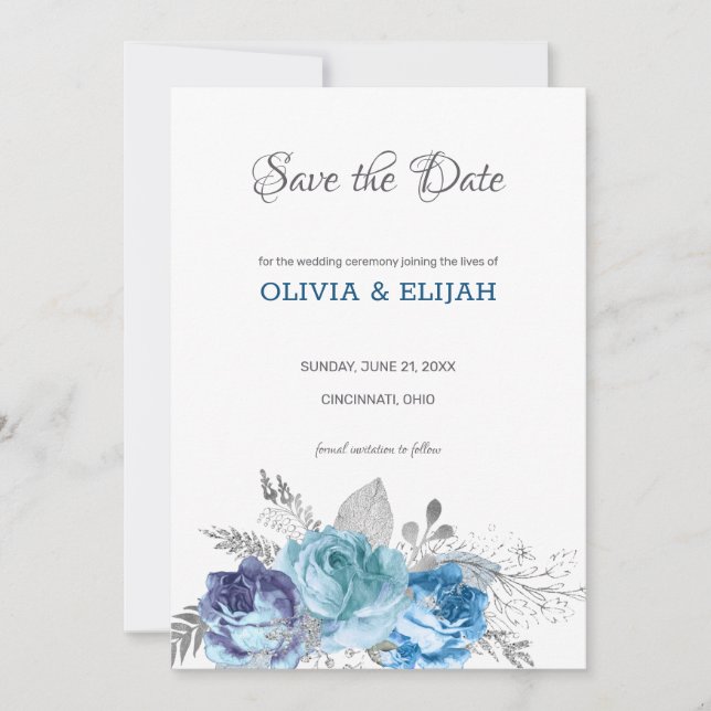 Blue Roses Save The Date (Front)