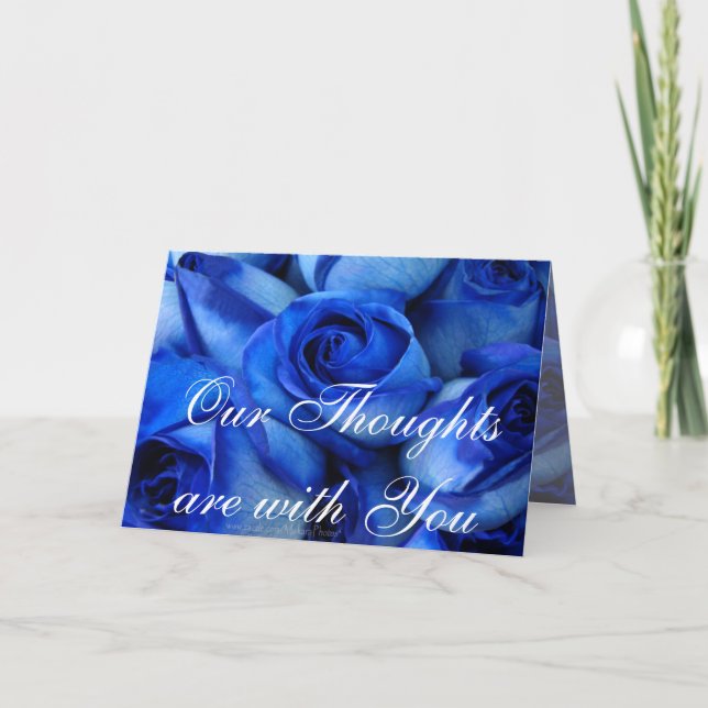 Blue Roses Sympathy-customize Card (Front)