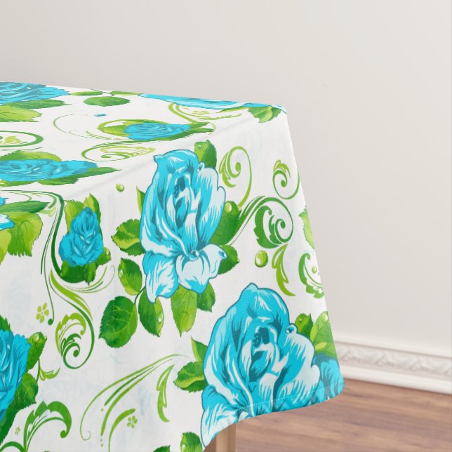 Blue Roses Tablecloth (In Situ)