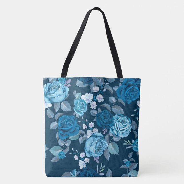 Blue Roses Tote Bag (Front)