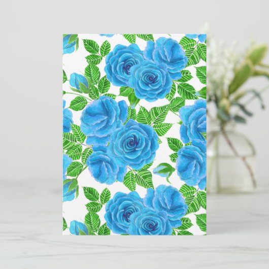 Blue roses watercolor seamless pattern (Standing Front)