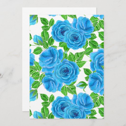 Blue roses watercolor seamless pattern (Front/Back)