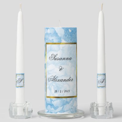 Blue Roses Watercolor Wedding