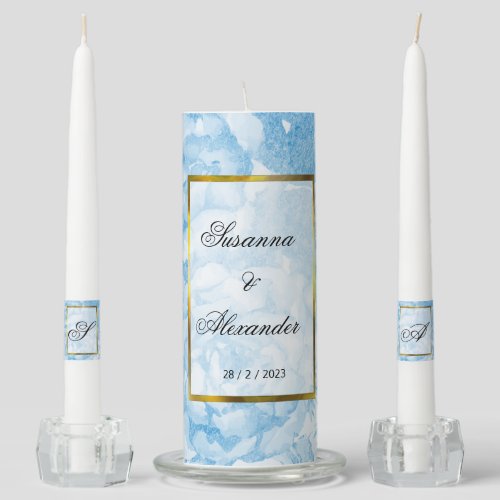 Blue Roses Watercolor Wedding