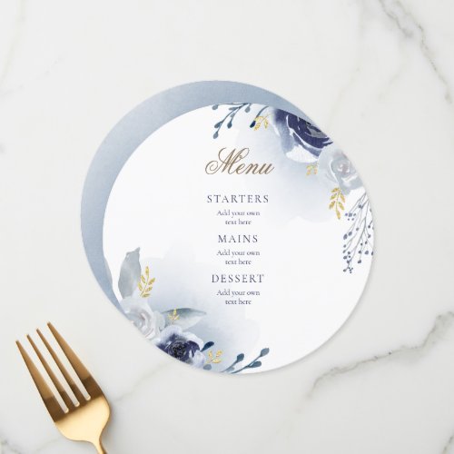 Blue roses wedding Menu