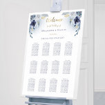 Blue Roses Wedding Seating Chart at Zazzle