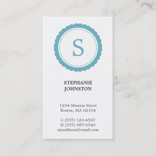 Blue rosette monogram elegant personal calling business card templates