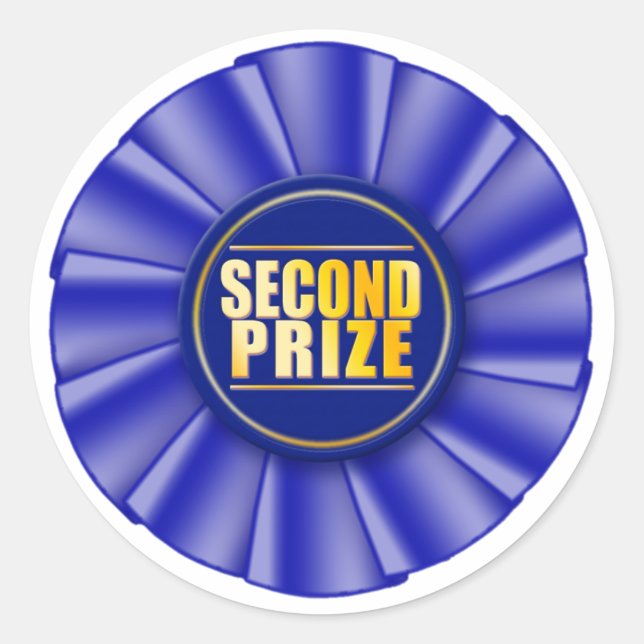 blue rosette second prize sticker (Front)