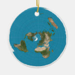 Blue Round Ae Flat Earth Tree / Rear View Ornament at Zazzle