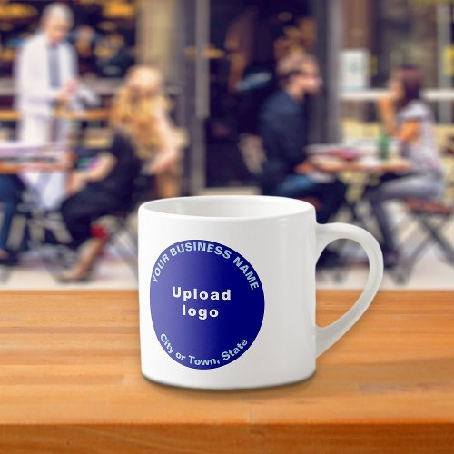 Blue Round Business Brand on Espresso Mug