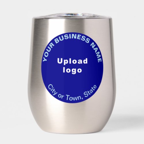 Blue Round Business Brand on Stainless Thermal Wine Tumbler