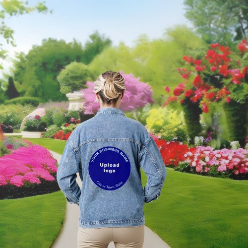 Blue Round Business Brand on Womens Denim Jacket