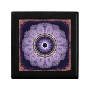 Blue round fractal decoration gift box