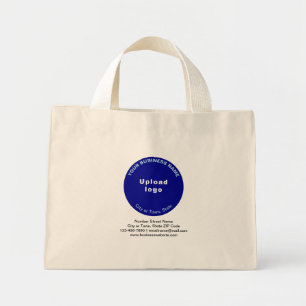 Blue Round Shape Business Brand on Mini Tote Bag