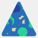 blue round triangle sticker