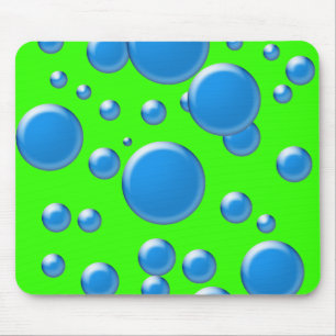 Blue rounds on green mouse pad