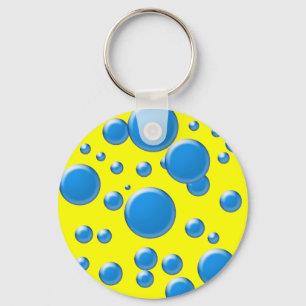 Blue rounds on yellow keychain