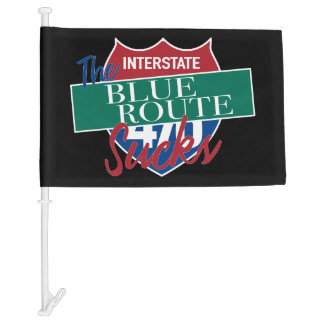 Blue Route Sucks funny Delco driver commute 476 Car Flag