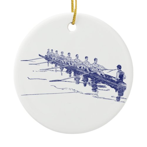 Blue Rowing Rowers Crew Team Water Sports #3 Ceramic Ornament