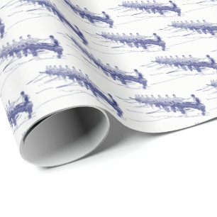 Blue Rowing Rowers Crew Team Water Sports #3 Wrapping Paper