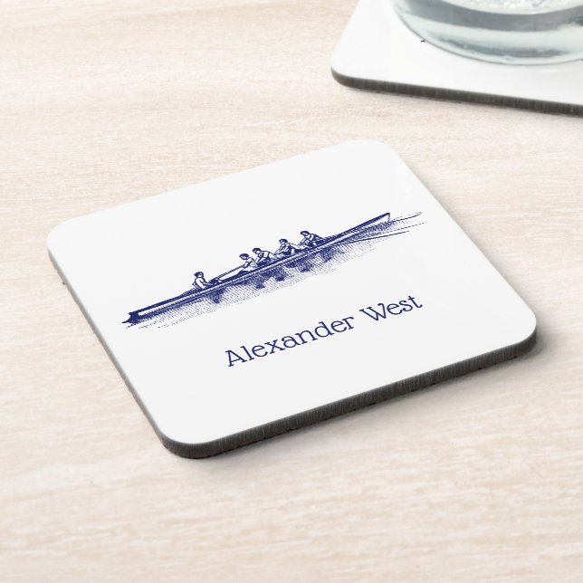 Blue Rowing Rowers Crew Team Water Sports Coaster (Left Side)