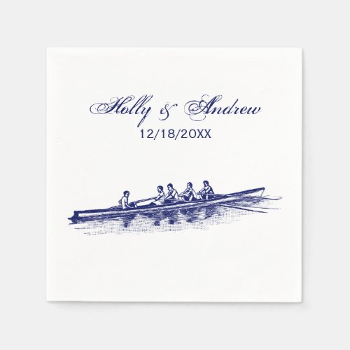 Blue Rowing Rowers Crew Team Water Sports Napkins