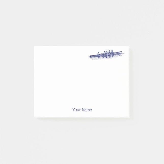 Blue Rowing Rowers Crew Team Water Sports Post-it Notes (Front)