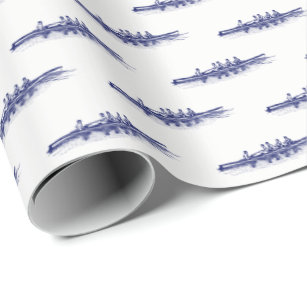 Blue Rowing Rowers Crew Team Water Sports Wrapping Paper