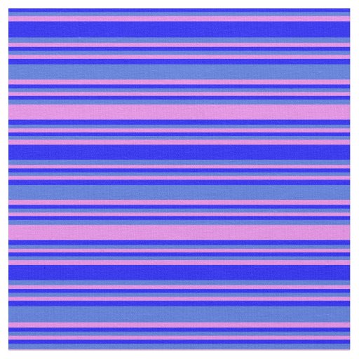 Blue, Royal Blue, and Violet Lined Pattern Fabric