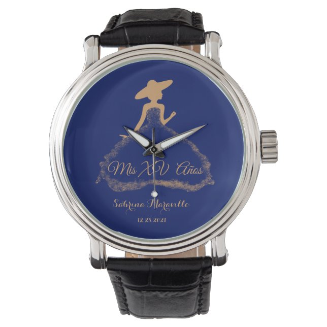 Blue Royal charra quinceañera, blue watch wester (Front)