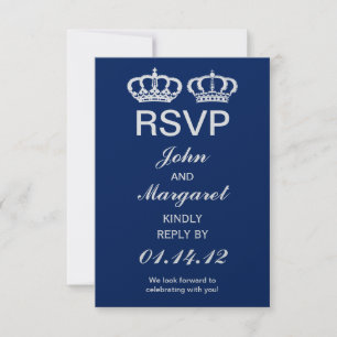 Blue Royal Couple Wedding RSVP