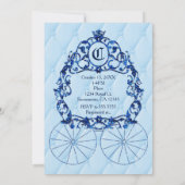 Blue Royal Crown Carriage Party Invitations (Back)