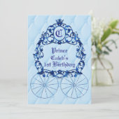 Blue Royal Crown Carriage Party Invitations (Standing Front)