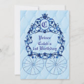 Blue Royal Crown Carriage Party Invitations (Front)