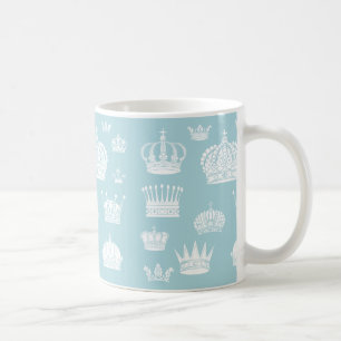 Blue Royal Crown Pattern Mug
