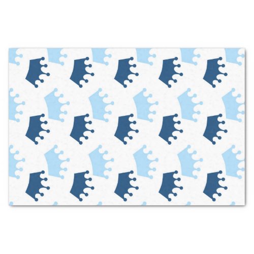 Blue Royal Crowns Fairytale Princess Baby Shower Tissue Paper