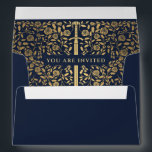 Blue Royal Medieval Gold Sword Wedding Envelope<br><div class="desc">Celebrate your special day with this Royal Medieval Gold Sword Wedding design. The gold featured in this design is not real foil. You can customize this further by clicking on the "PERSONALIZE" button. Use a gold or white pen to fill in your recipient's address.</div>