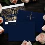 Blue Royal Medieval Gold Sword Wedding Envelope<br><div class="desc">Celebrate your special day with this Royal Medieval Gold Sword Wedding design. The gold featured in this design is not real foil. You can customize this further by clicking on the "PERSONALIZE" button. Use a gold or white pen to fill in your recipient's address.</div>