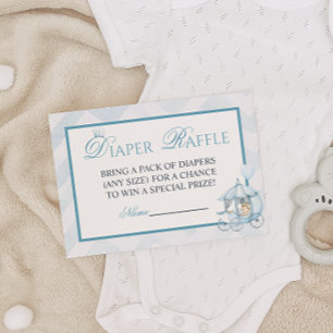 Blue Royal Prince Diaper Raffle Card Watercolor