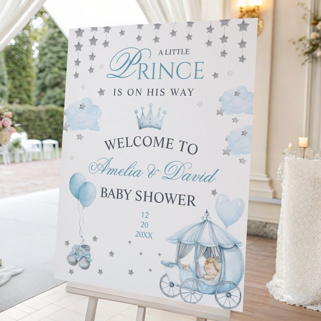 Blue Royal Prince Welcome Sign Crown Watercolor  (Creator Uploaded)