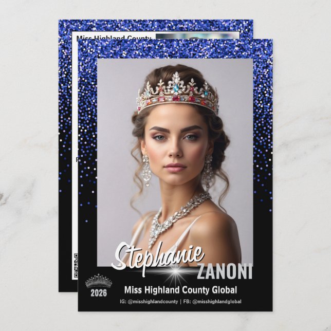 Blue Royale Pageant Autograph Card | QR Code (Front/Back)