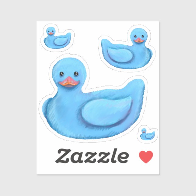 Blue  Rubber Ducks Sticker (Sheet)