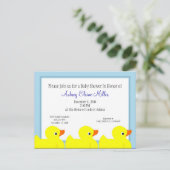 Blue Rubber Ducky Shower Invitation (Standing Front)