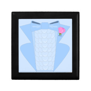 Blue Ruffle Prom King Tuxedo Jewelry Box